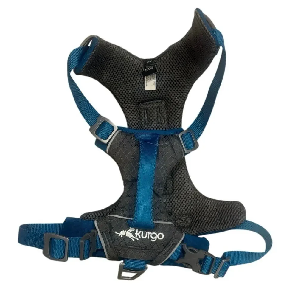 Kurgo Journey Air Dog Harness Blue and Gray with Reflective Trim Size Medium